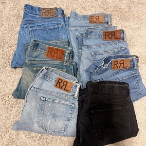 RRL Leather Patch Jeans Bundle - Multiple Blue & Black Denim